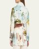 Oscar de la Renta Long-Sleeve Landscape-Print Double-Breasted Jacket - 3