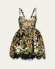 Oscar de la Renta Mixed Botanical Embroidered Tulle High-Low Bustier Dress - 1