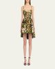 Oscar de la Renta Mixed Botanical Embroidered Tulle High-Low Bustier Dress - 2