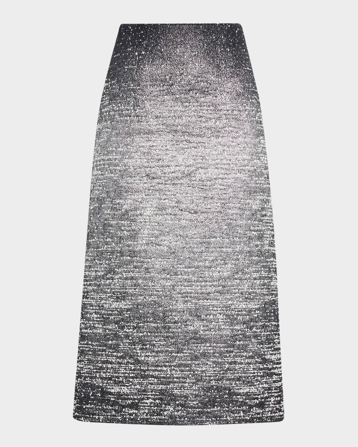 Oscar de la Renta Ombre Metallic Boucle Jacquard Midi Pencil Skirt