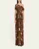 Oscar de la Renta One-Shoulder Mixed Botanical Silk Chiffon Gown - 2