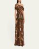 Oscar de la Renta One-Shoulder Mixed Botanical Silk Chiffon Gown - 4