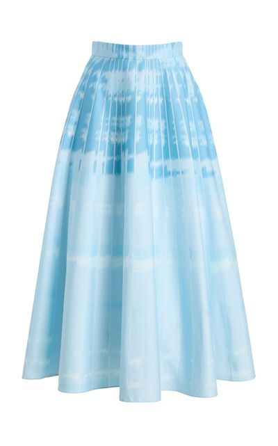 Oscar de la Renta Oscar de la Renta Abstract Houndstooth StretchCotton Midi Skirt