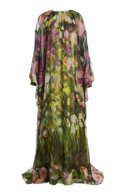 Oscar de la Renta Oscar de la Renta Abstract Landscape Chiffon Caftan