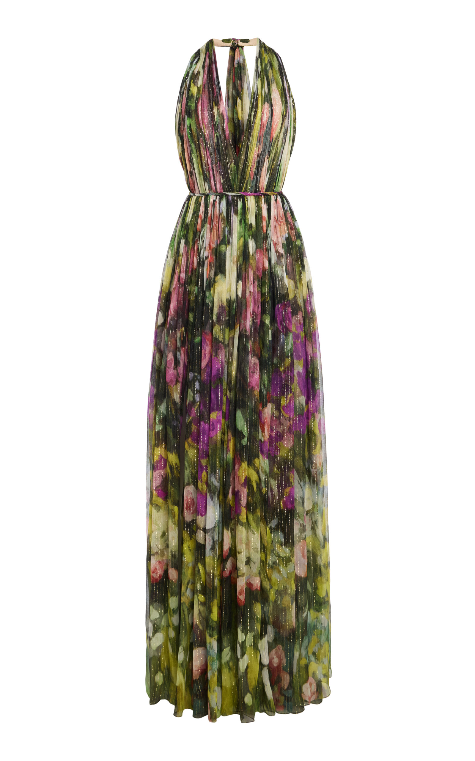 Oscar de la Renta Oscar de la Renta Abstract Landscape Chiffon Gown