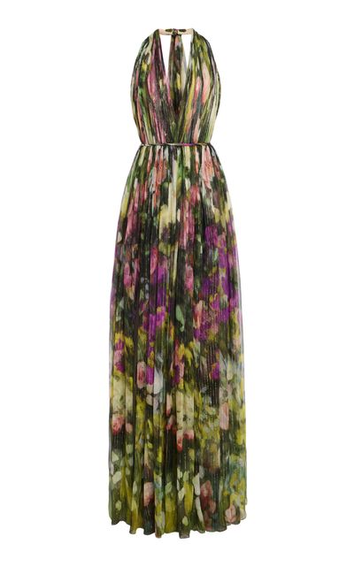 Oscar de la Renta Oscar de la Renta Abstract Landscape Chiffon Gown