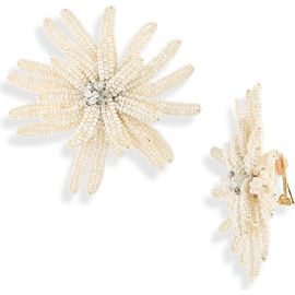 Oscar de la Renta Oscar de la Renta Beaded Chrysanthemum Earrings