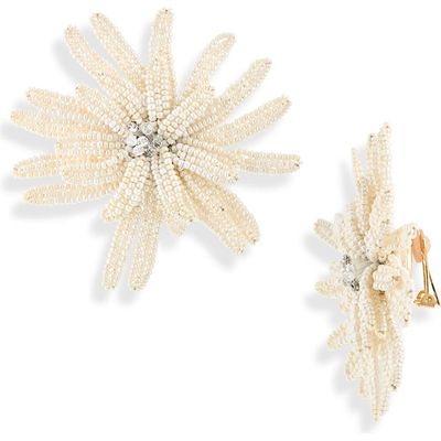 Oscar de la Renta Oscar de la Renta Beaded Chrysanthemum Earrings