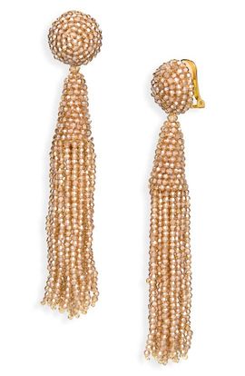 Oscar de la Renta Oscar de la Renta Beaded Conical Tassel Drop Earrings