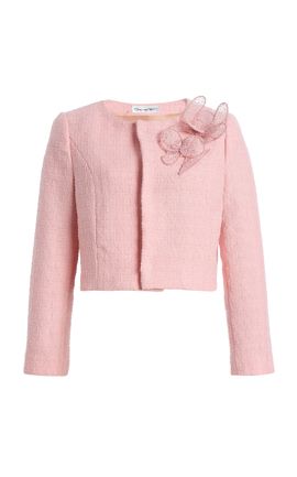 Oscar de la Renta Oscar de la Renta Beaded WoolBlend Tweed Jacket