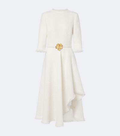 Oscar de la Renta Oscar de la Renta Belted fringed bouclÃ© midi dress