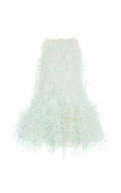 Oscar de la Renta Oscar de la Renta BubbleHem Point D'esprit Mini Dress Green