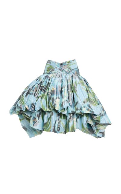 Oscar de la Renta Oscar de la Renta BubbleHem SilkChine Mini Skirt