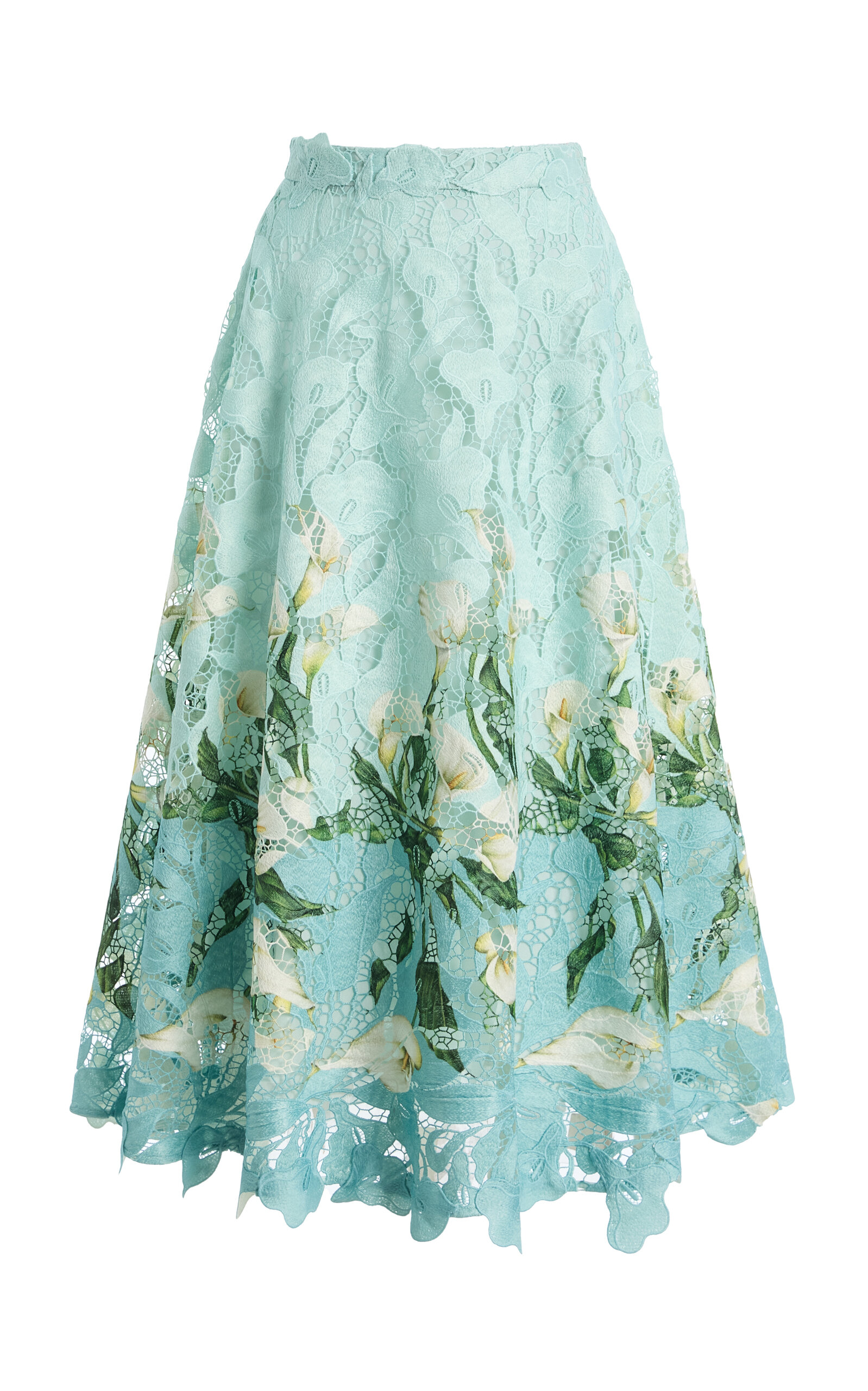 Oscar de la Renta Oscar de la Renta Cala Lily Guipure Lace Midi Skirt