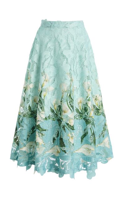 Oscar de la Renta Oscar de la Renta Cala Lily Guipure Lace Midi Skirt