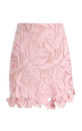 Oscar de la Renta Oscar de la Renta Calla Lily Guipure Lace Mini Skirt
