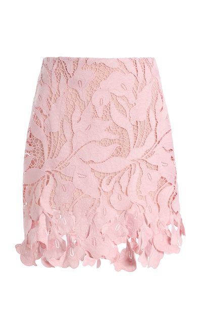 Oscar de la Renta Oscar de la Renta Calla Lily Guipure Lace Mini Skirt
