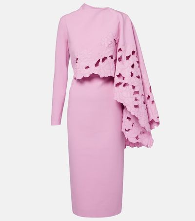 Oscar de la Renta Oscar de la Renta Cape-detail wool-blend midi dress