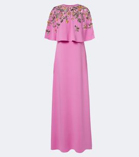 Oscar de la Renta Oscar de la Renta Caped floral silk-blend georgette gown
