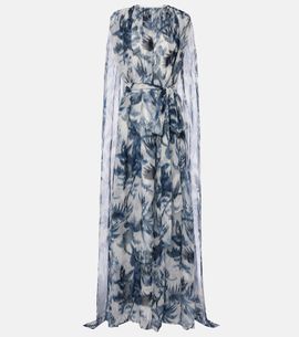Oscar de la Renta Oscar de la Renta Caped silk gown
