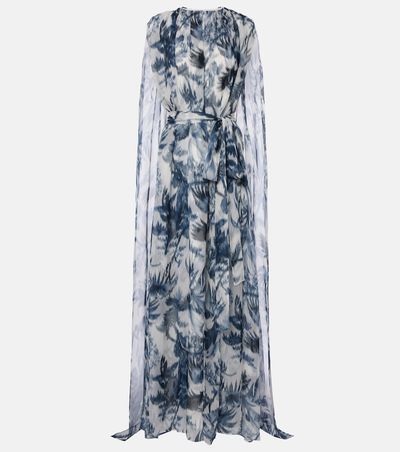 Oscar de la Renta Oscar de la Renta Caped silk gown