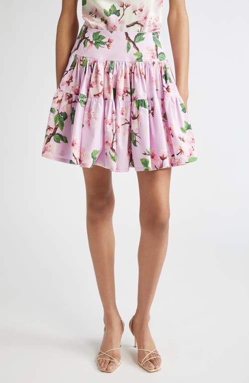 Oscar de la Renta Oscar de la Renta Cherry Blossom Poplin Miniskirt