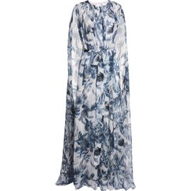 Oscar de la Renta Oscar de la Renta Chiné Palm Leaves Print Silk Caftan