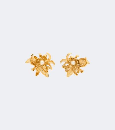 Oscar de la Renta Oscar de la Renta Chrysanthemum faux-pearl stud earrings