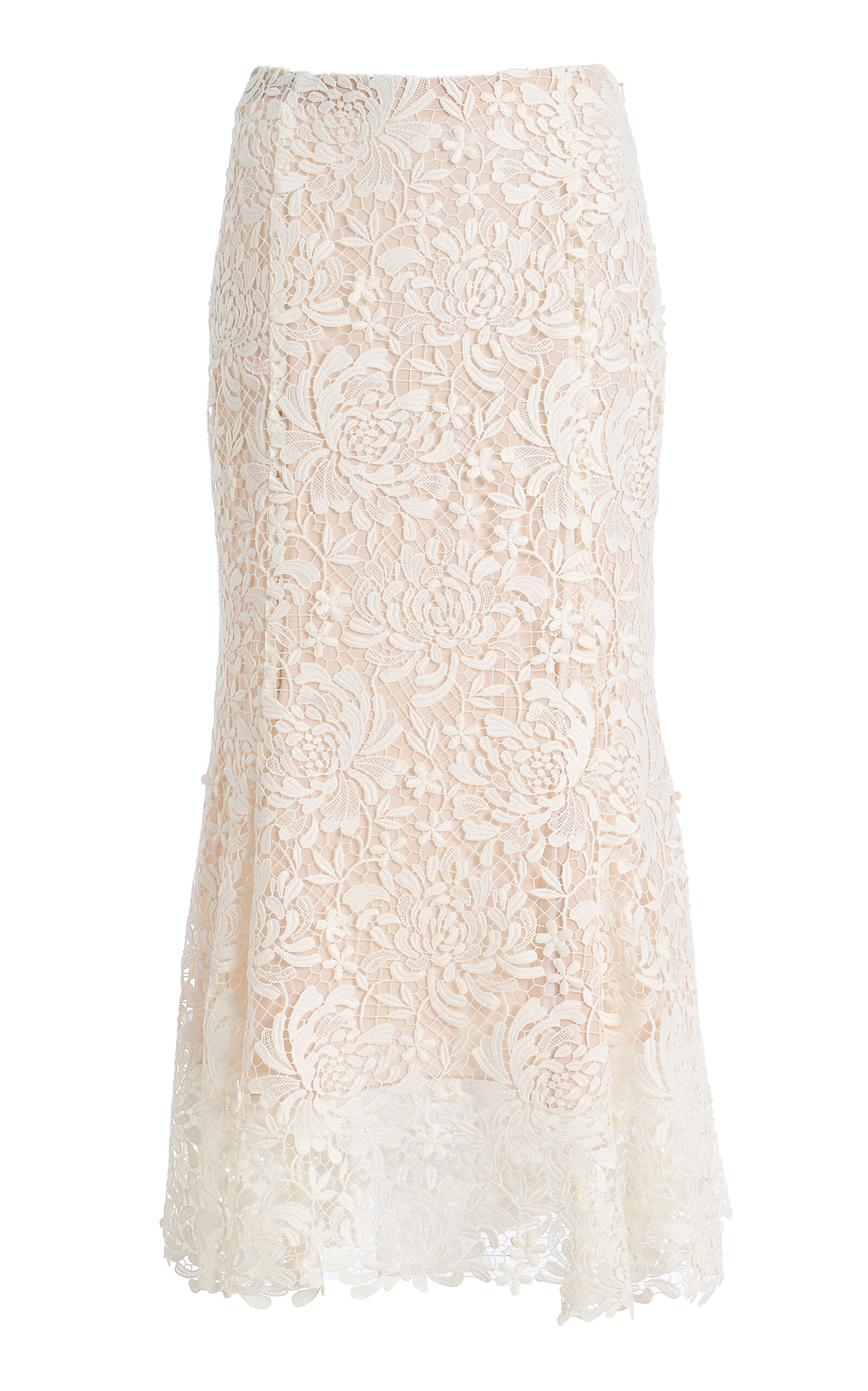 Oscar de la Renta Oscar de la Renta Chrysanthemum Guipure Midi Skirt