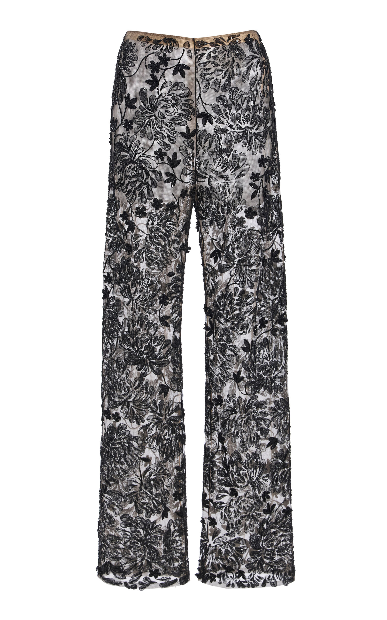 Oscar de la Renta Oscar de la Renta Chrysanthemum Lace StraightLeg Pants
