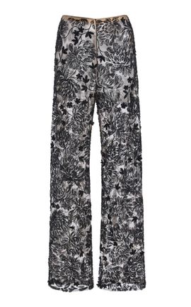 Oscar de la Renta Oscar de la Renta Chrysanthemum Lace StraightLeg Pants