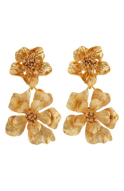 Oscar de la Renta Oscar de la Renta Classic Flower Drop Clip-On Earrings