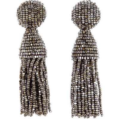 Oscar de la Renta Oscar de la Renta Classic Short Tassel Drop Clip Earrings