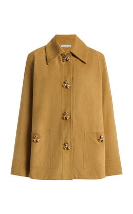 Oscar de la Renta Oscar de la Renta Collared Suede Jacket