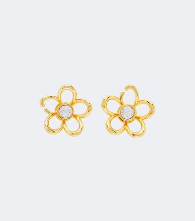 Oscar de la Renta Oscar de la Renta Crystal-embellished floral earrings