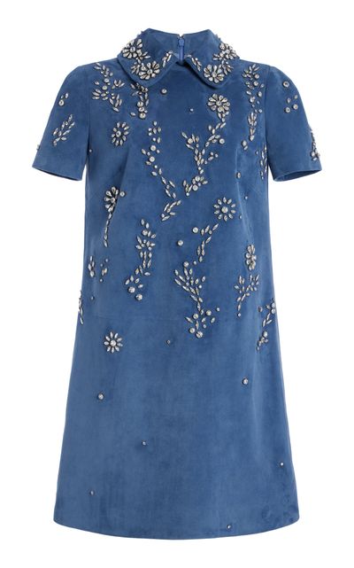 blue suede mini dress Zara Suede Leather Mini Dress NWT – Yourgreatfinds main image 1