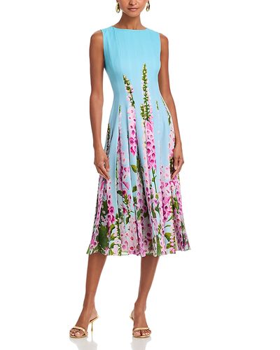 Oscar De La Renta Oscar de la Renta Degrade Foxglove Chiffon Inset Dress
