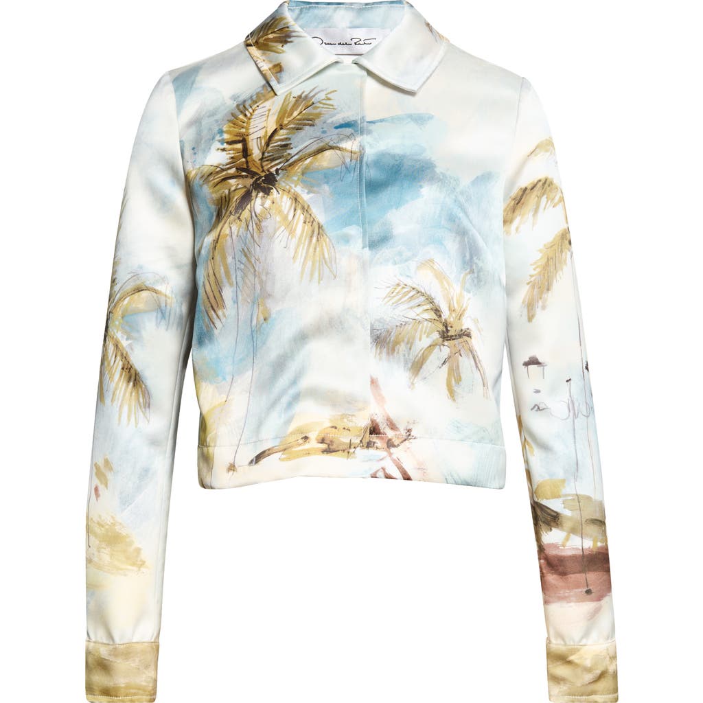 Oscar de la Renta Oscar de la Renta Dominican Landscape Crop Satin Jacket