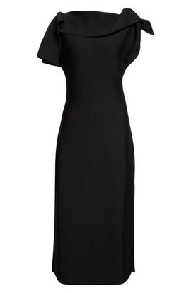 Oscar de la Renta Oscar de la Renta Drape Neck Sweater Dress