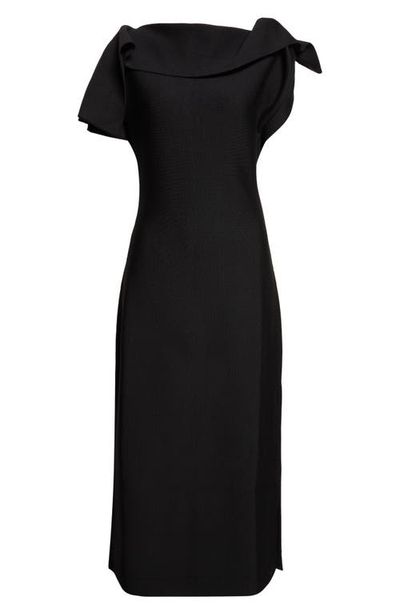 Oscar de la Renta Oscar de la Renta Drape Neck Sweater Dress