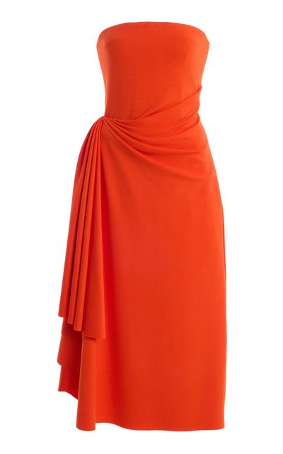 red one shoulder dress long Fitted Satin Slit Gown by Ladivine B8401 Chic and Holland SD880059 deco Color:Deep Cherry Elevate your prom night