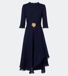 Oscar de la Renta Oscar de la Renta Embellished tweed midi dress