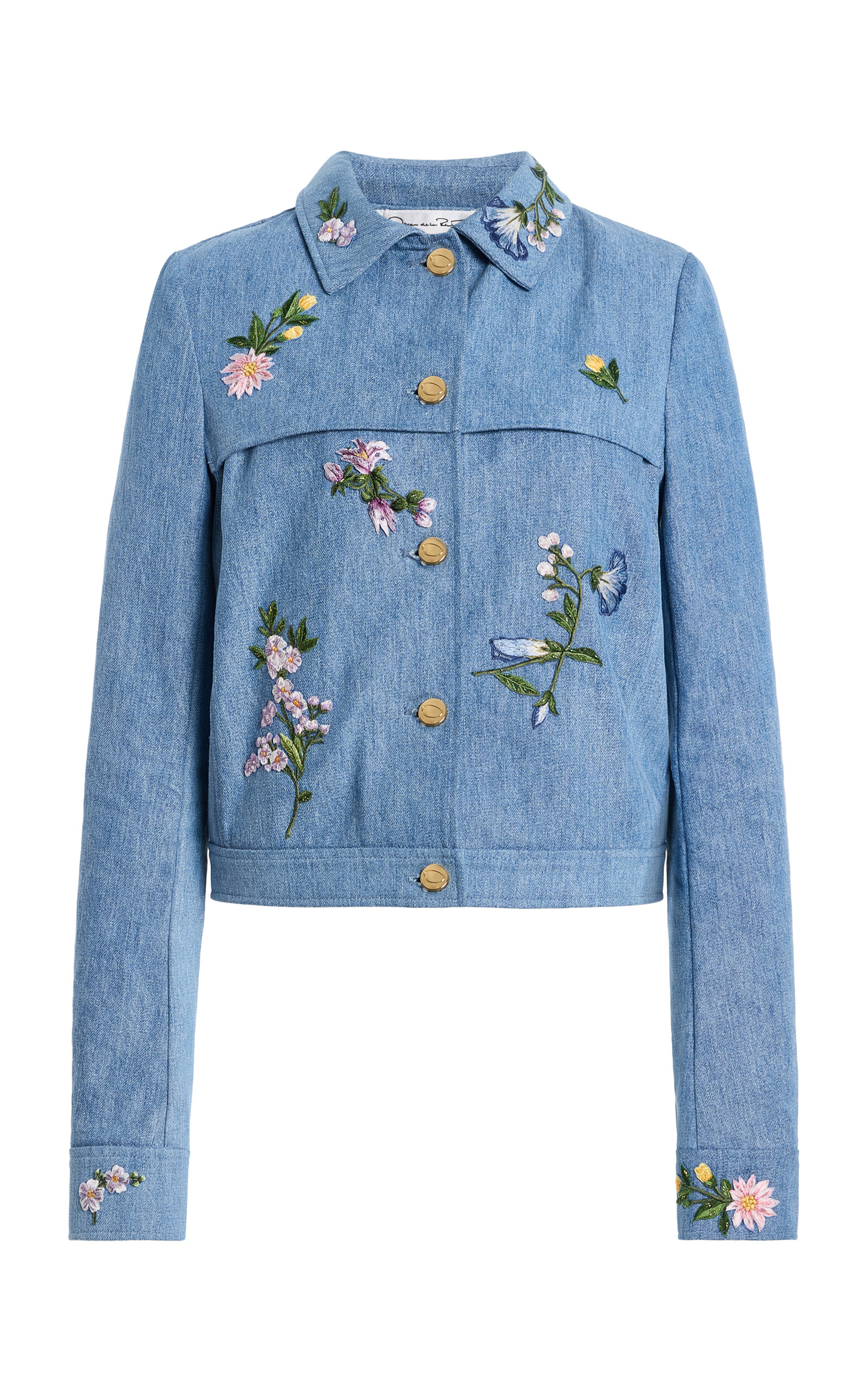 Oscar de la Renta Oscar de la Renta Embroidered Denim Jacket