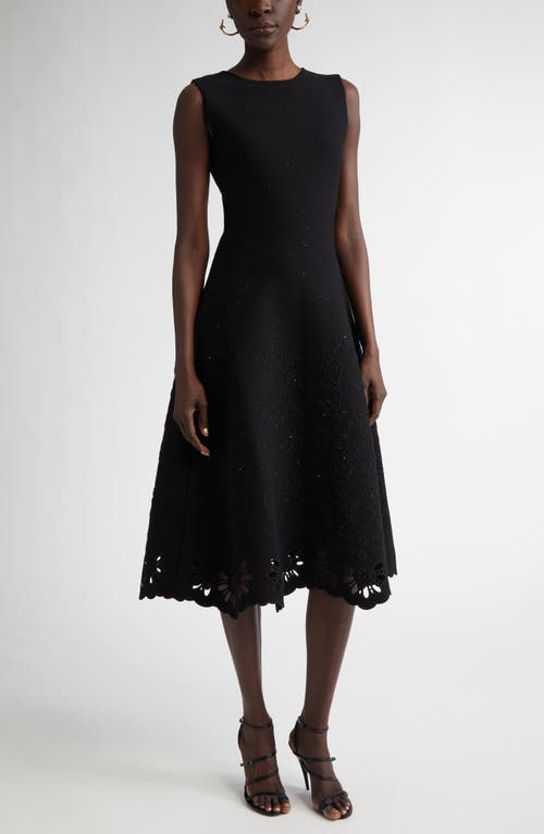 Oscar de la Renta Oscar de la Renta Eyelet Jacquard A-Line Dress