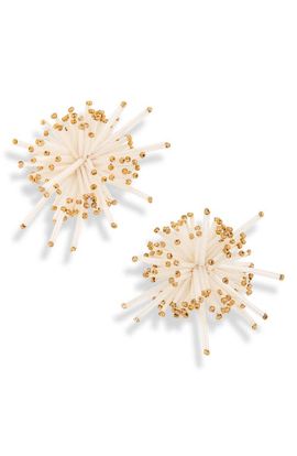 Oscar de la Renta Oscar de la Renta Firework Bugle Bead Stud Earrings