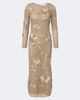 Oscar de la Renta Oscar de la Renta Floral-appliqué open-knit midi dress - 1