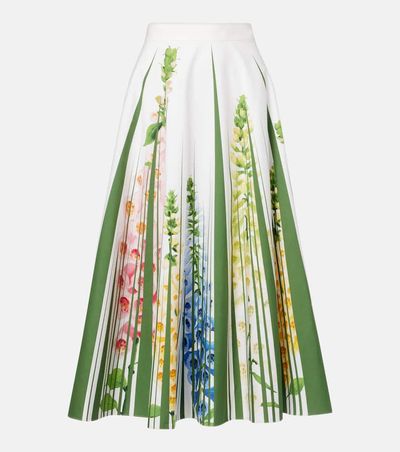 Oscar de la Renta Oscar de la Renta Floral cotton-blend poplin maxi skirt