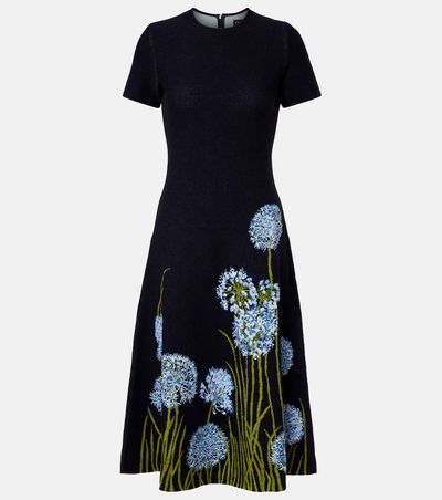 Oscar de la Renta Oscar de la Renta Floral jacquard midi dress