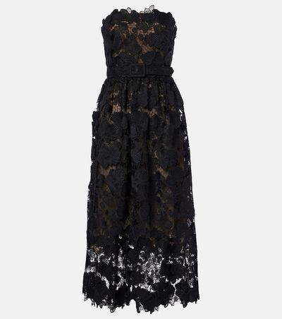 Oscar de la Renta Oscar de la Renta Floral lace bustier gown
