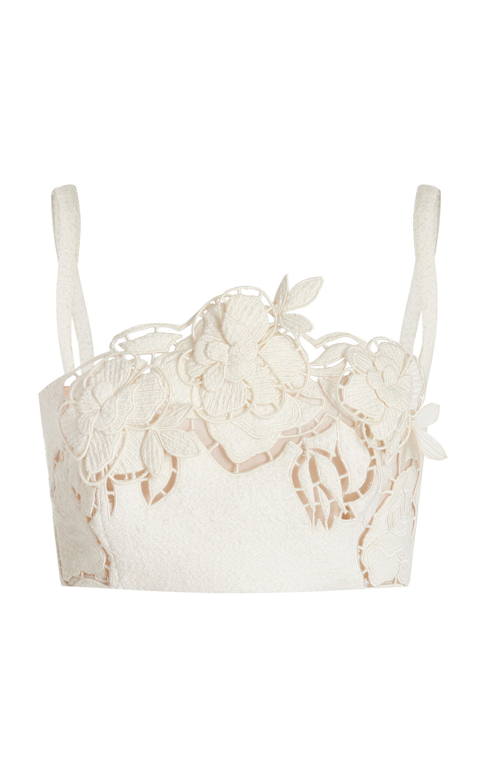 Oscar de la Renta Oscar de la Renta Floral Tweed Crop Top